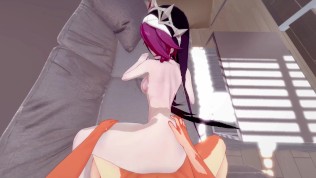 Rosaria getting fucked hard in spooning position. (Genshin Impact Hentai)