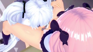 senrankagura yagyu X hibari YURI Play Warehouse 3d hentai