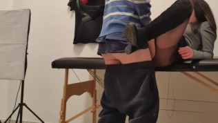 Sex and love couple open and free fuck in massage room