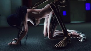 skyrim skeleton man fuck latex Transparent zipper catsuit girl