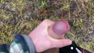 Stroking Real Big Dick Outdoor / ORGASM / Monster Cock