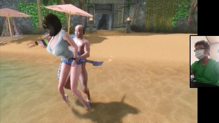 The Elder Scrolls 5:The beach to enjoy the beauty of the moon and huge breasts goddess sex