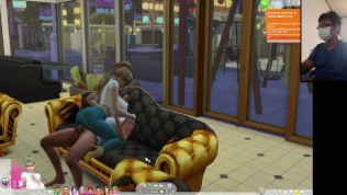 The Sims 4: Passionate sex on the couch for 8 people