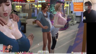 The Sims 4:10 people in the floor-to-ceiling window passionate sex (some clips special masking)