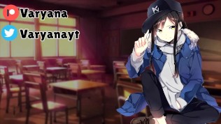 Tomboy gives you a hand in class… [gum chewing] [lotion sounds]