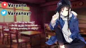 Tomboy gives you a hand in class… [gum chewing] [lotion sounds]