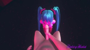 Vocaloid Hentai – POV Miku Blowjob in a Striptease Club