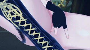 Vtuber Yozora Mel fingers herself in a haunted mansion.