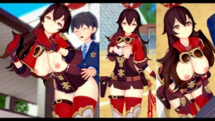 [Hentai Game Koikatsu! ]Have sex with Big tits Genshin Impact Amber.3DCG Erotic Anime Video.