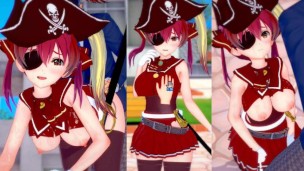 [Hentai Game Koikatsu! ]Have sex with Big tits Vtuber Houshou Marine.3DCG Erotic Anime Video.