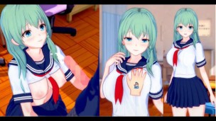 [Hentai Game Koikatsu! ]Have sex with Touhou Big tits Sanae Kochiya. 3DCG Erotic Anime Video.